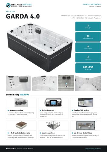 Produktdatenblatt Swim Spa Garda 4.0