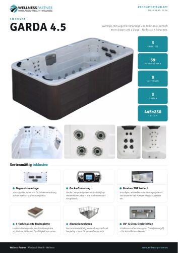 Produktdatenblatt Swim Spa Garda 4.5