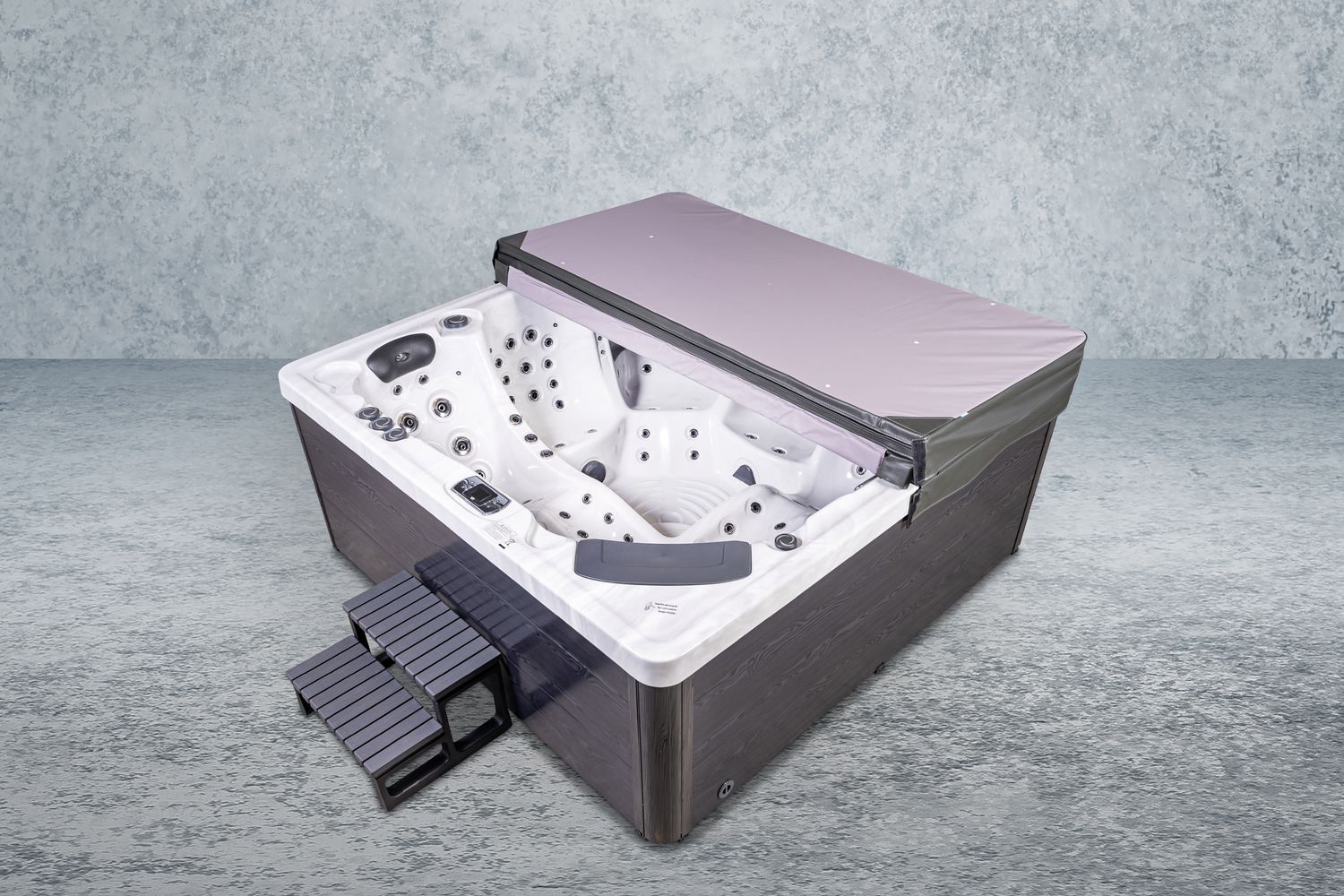 Whirlpool Texas mit Thermoabdeckung, Klapphilfe und Treppe